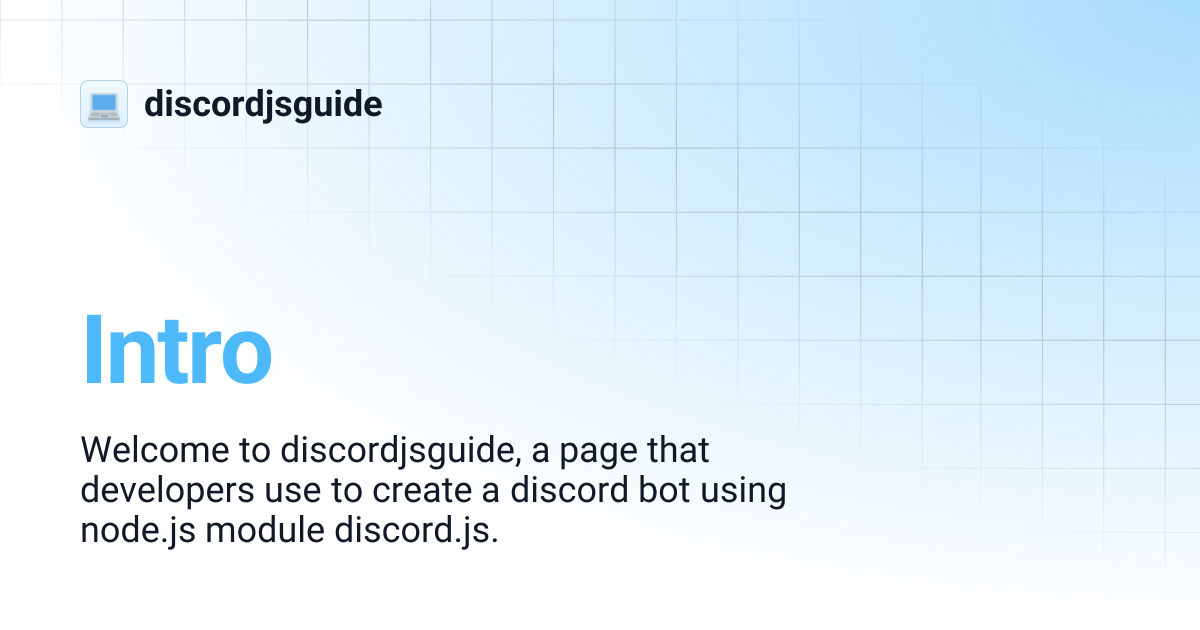Intro | discordjsguide